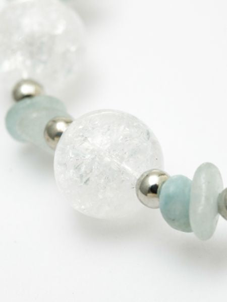 MAR Birthstone Aquamarine x Cracked Crystal Bracelet