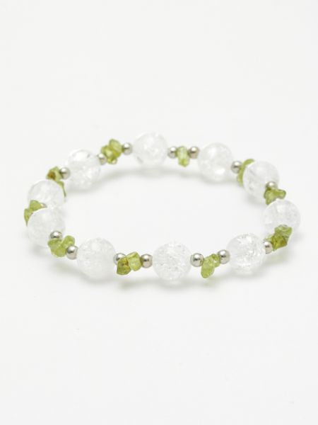AUG Birthstone PERIDOT x Cracked Crystal Bracelet