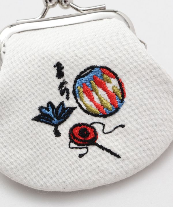 OMOCHA-E Embroidered GAMAGUCHI Purse