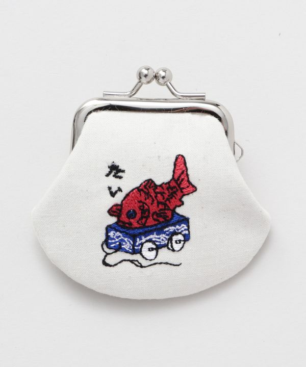 OMOCHA-E Embroidered GAMAGUCHI Purse