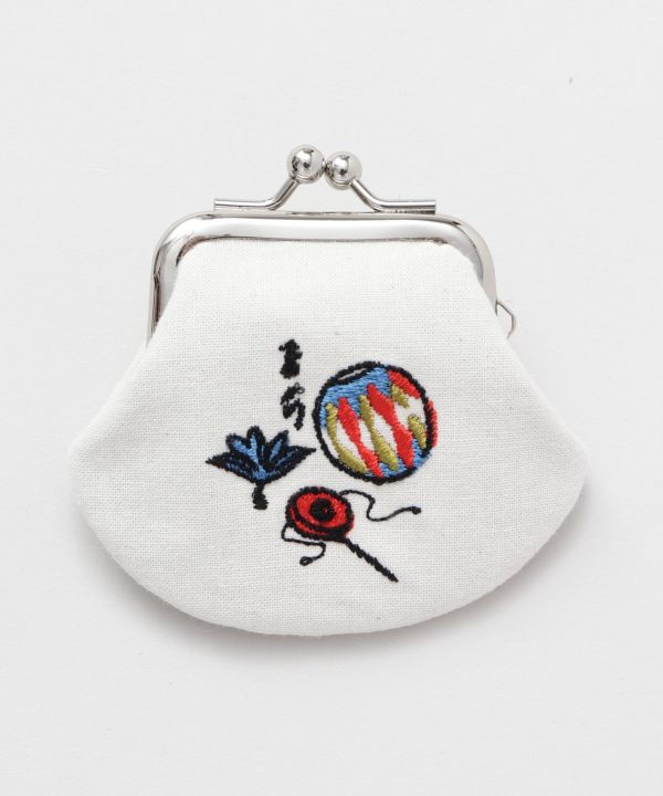 OMOCHA-E Embroidered GAMAGUCHI Purse