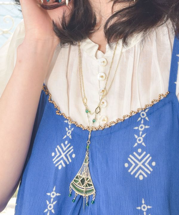 Mint Tea Glass Necklace