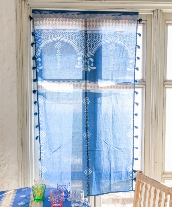 モロッコティーガラスのれんドアカーテン