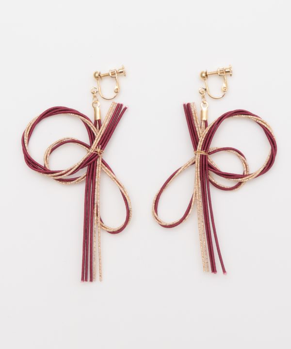 Supple MIZUHIKI Clip Earrings