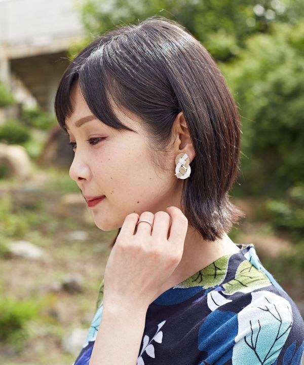 Bi Color MIZUHIKI Clip Earrings