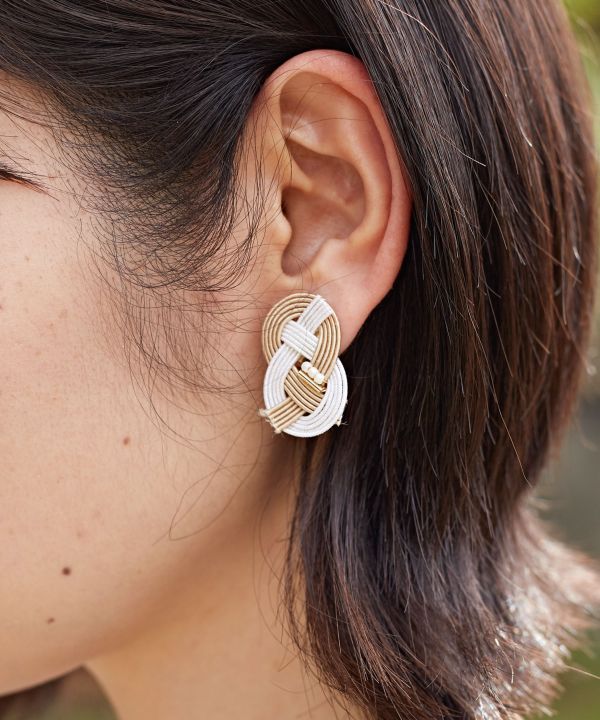 Bi Color MIZUHIKI Clip Earrings