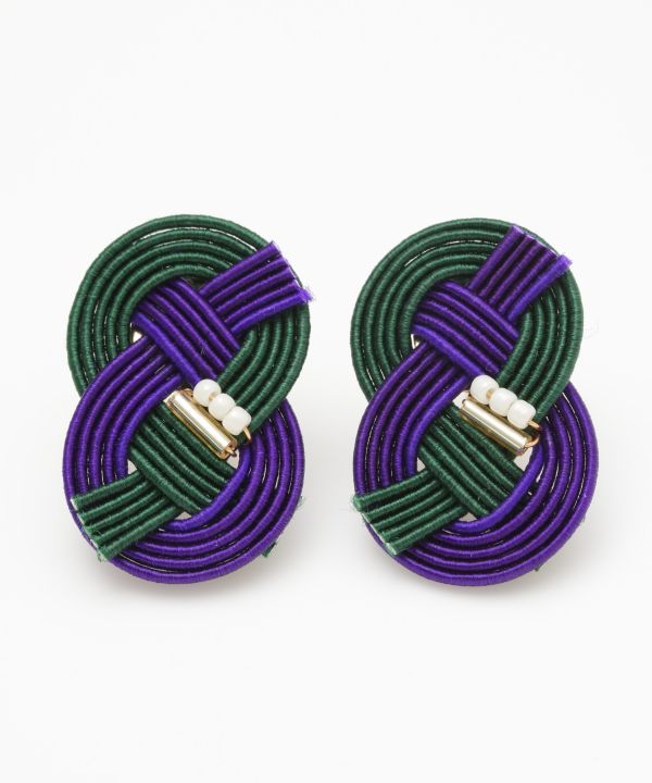 Bi Color MIZUHIKI Clip Earrings