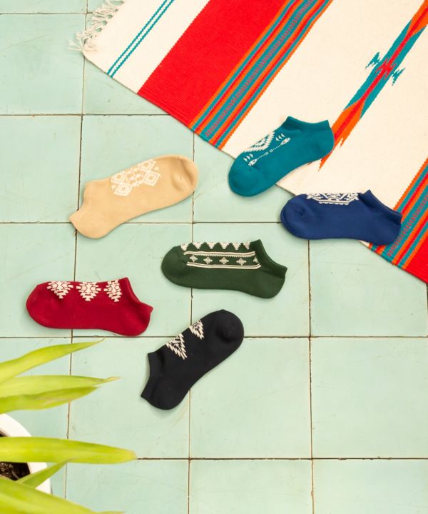 Geometric Pattern Ankle Socks 25-28cm