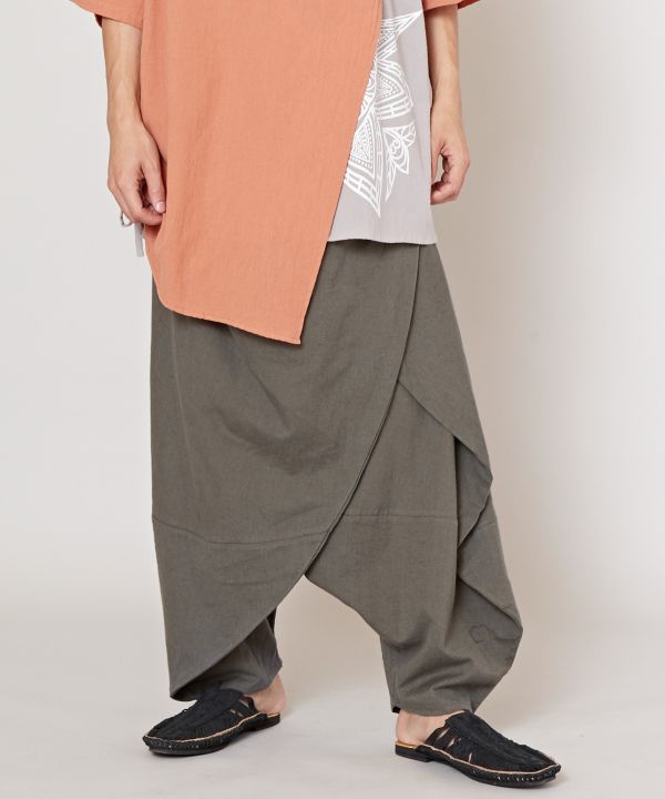 Layered Wrap Harem Pants
