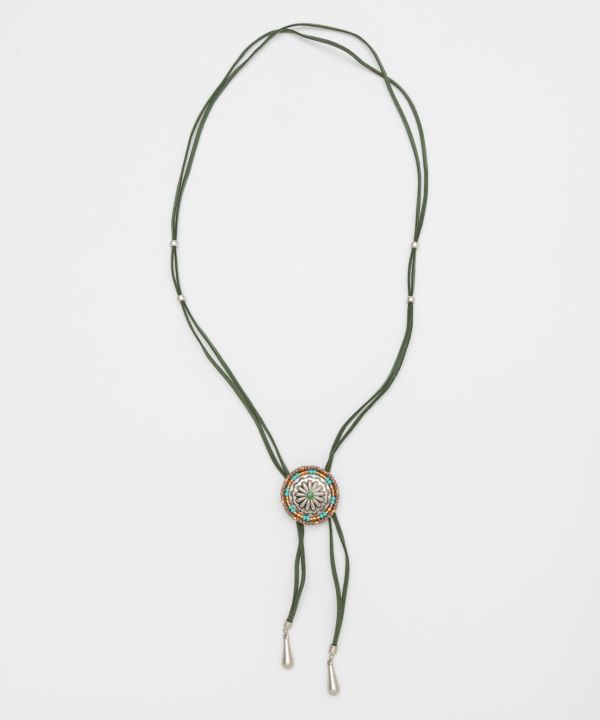Concho Loop Tie Necklace Necklaces by AMINA - Ametsuchi