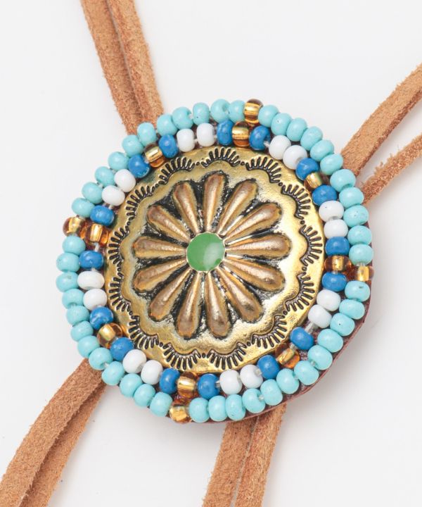 Concho Loop Tie Necklace Necklaces by AMINA - Ametsuchi