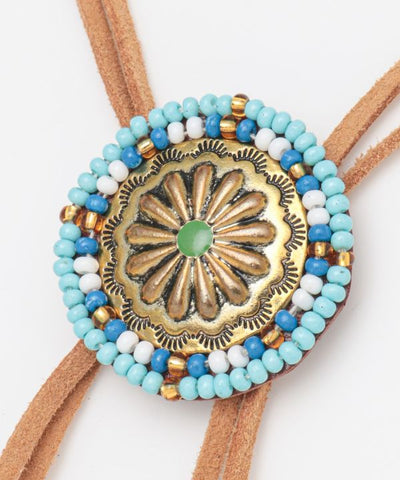 Concho Loop Tie Necklace Necklaces by AMINA - Ametsuchi