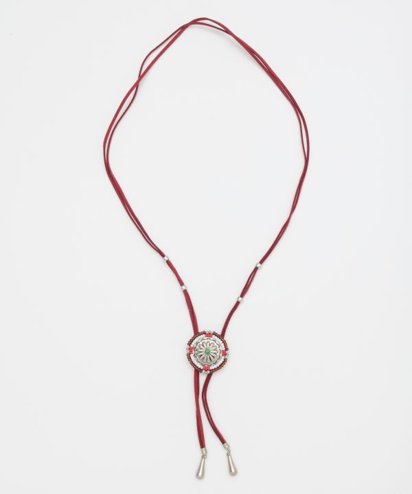 Concho Loop Tie Necklace Necklaces by AMINA - Ametsuchi