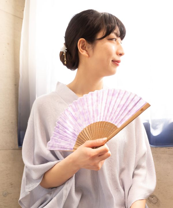 MURA-ZOME Dye SENSU Folding Fan by Kaya - Ametsuchi
