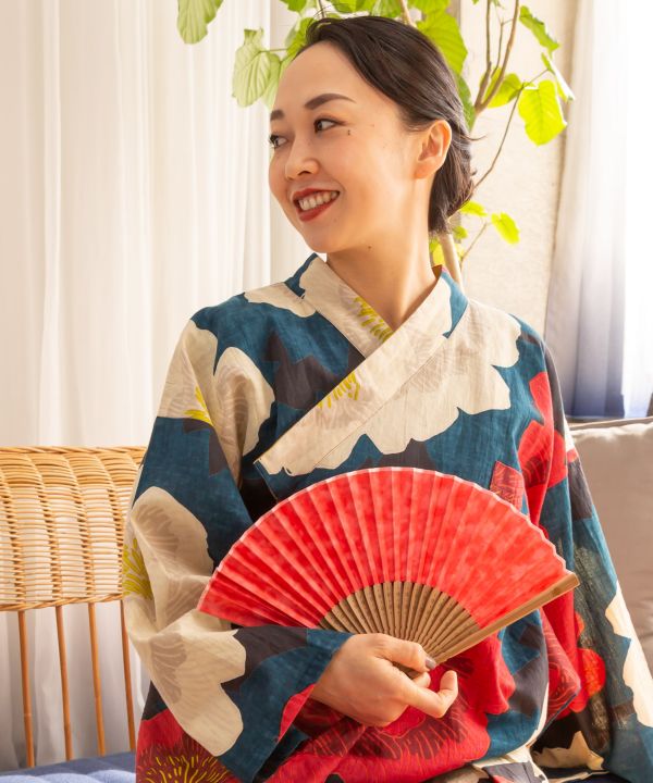 MURA-ZOME Dye SENSU Folding Fan by Kaya - Ametsuchi