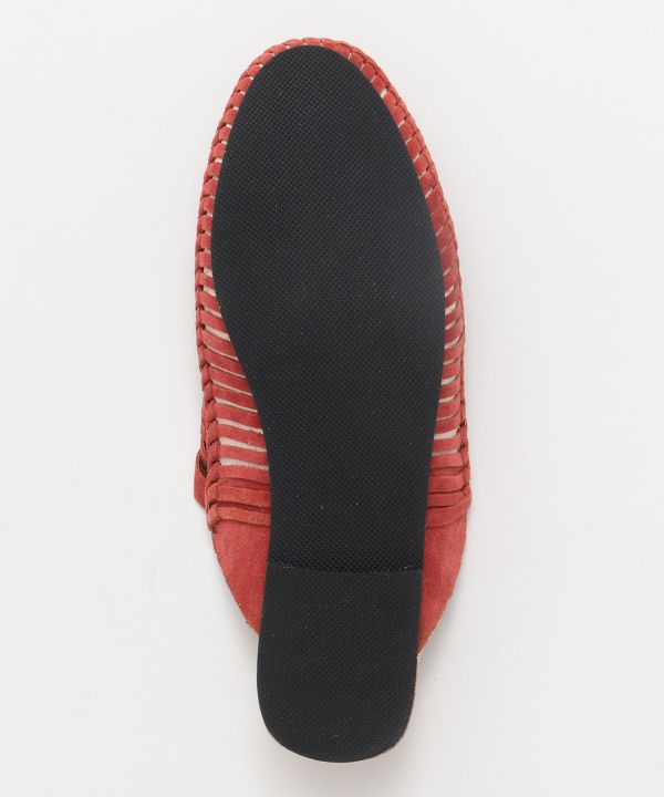 Woven Leather Flat Sandals - S