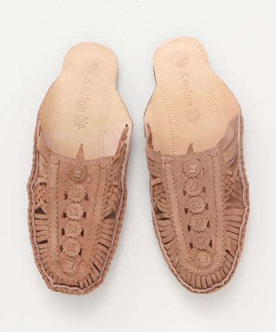 Woven Leather Flat Sandals - S