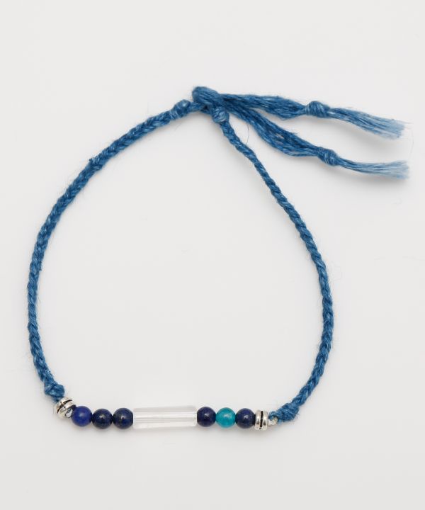 Pulsera trenzada teñida con índigo - Lapislázuli - Sep Bangles & Bracelets by 岩座 - Ametsuchi