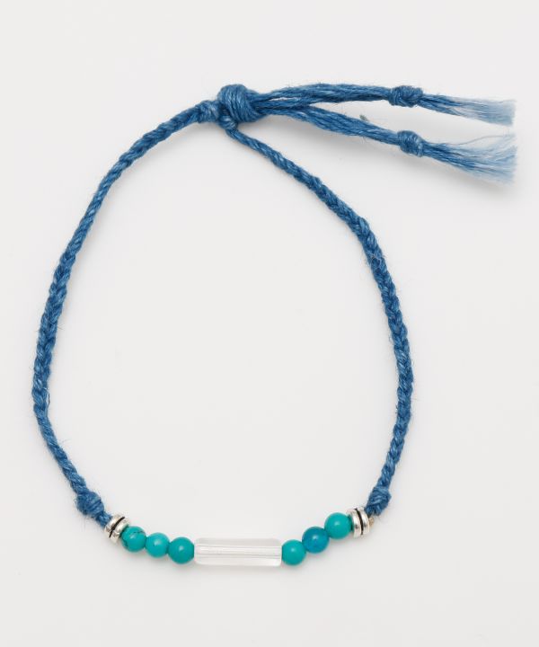 Indigo Dyed Braided Bracelet - Turquoise - Dec