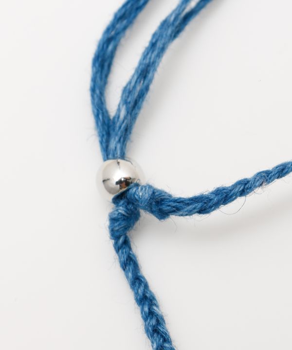 Indigo Dyed Braided Anklet - Crystal - Apr Anklets by 岩座 - Ametsuchi