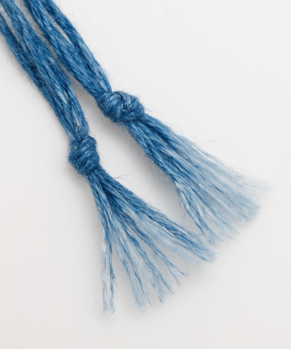Indigo Dyed Braided Anklet - Crystal - Apr Anklets by 岩座 - Ametsuchi