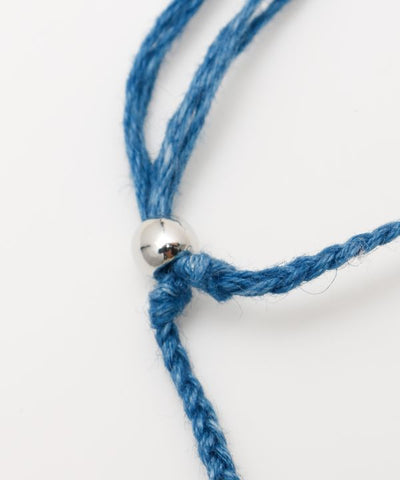 靛蓝染色编织脚链 --Lapis Lazuli --Sep
