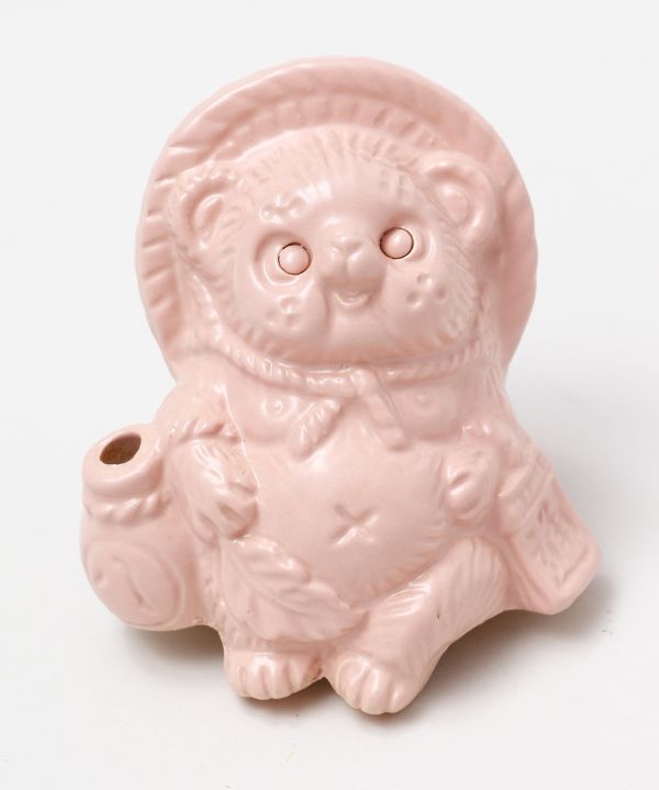 SHIGARAKI Ware Sitting TANUKI - Pink Home Decor by Kaya - Ametsuchi