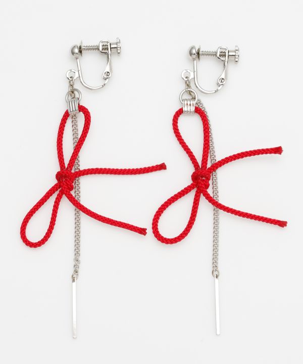 ENISHI - Magical Red Knot Clip Earrings