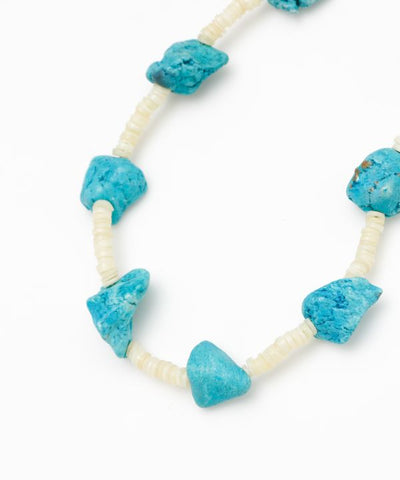 Turquoise x Shell Beaded Long Necklace