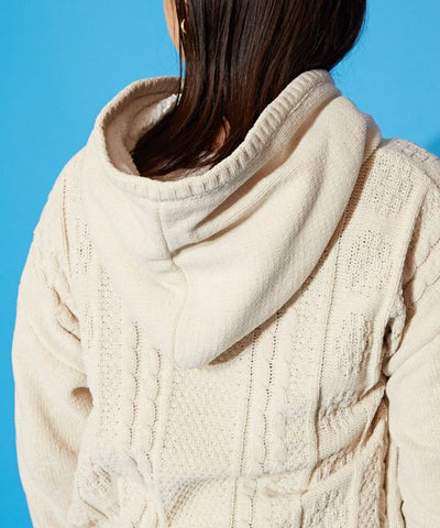 Fluffy Knitted Hoodie Top