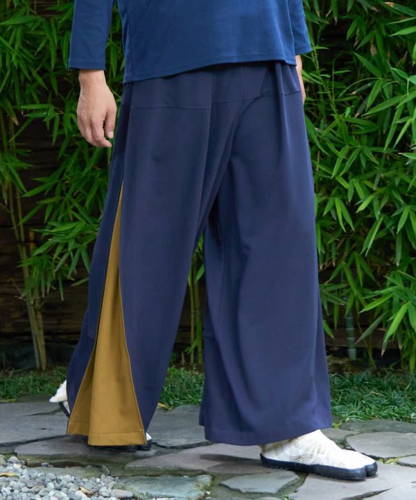 KAKURE-IRO Zweifarbige Hose im Hakama-Stil
