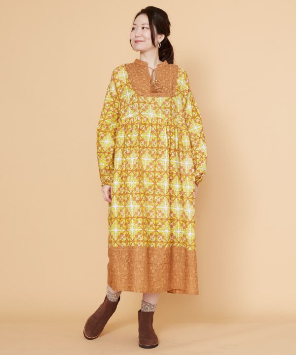 Kleid mit Tihar-Blockdruck