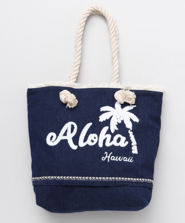 Aloha Denim Fringe Tote Bag