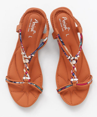 Colorful Fluffy Sandals - CAMEL