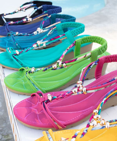 Sandales duveteuses colorées - VERT