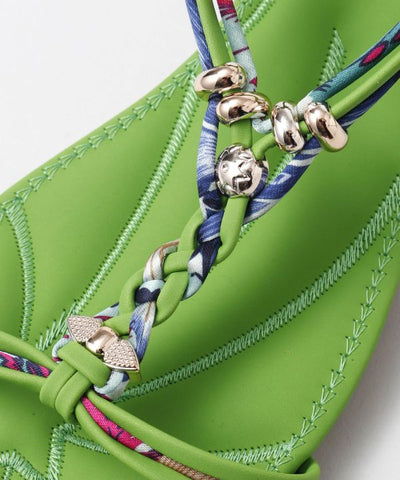 Colorful Fluffy 凉鞋 - 绿色