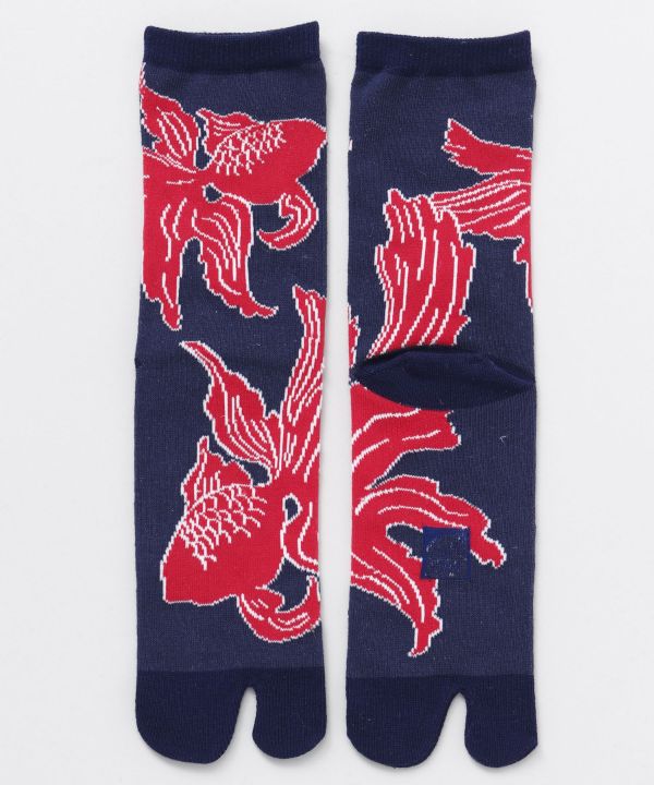 TABI Socks 23-25cm - Red Goldfish Socks by Kaya - Ametsuchi