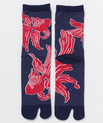 TABI Socks 23-25cm - Red Goldfish Socks by Kaya - Ametsuchi