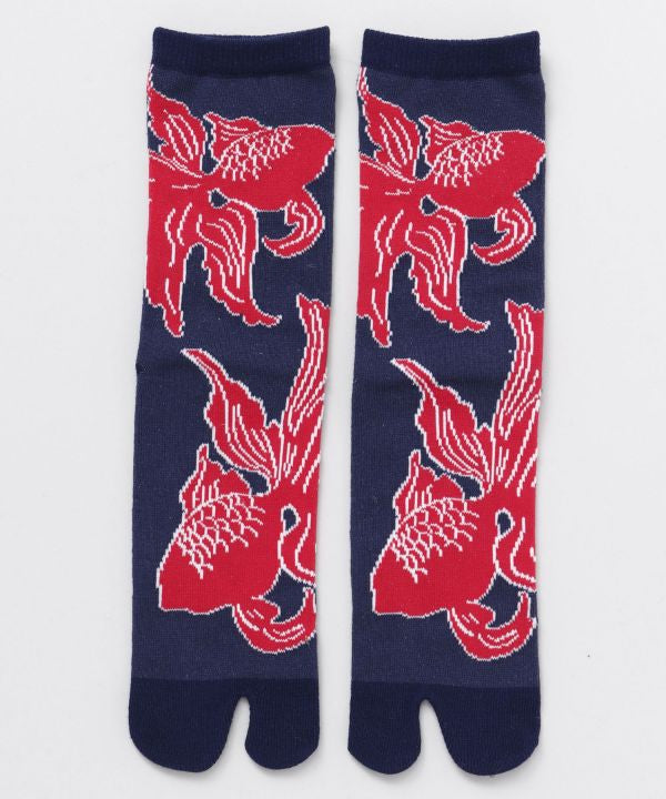 TABI Socks 23-25cm - Red Goldfish Socks by Kaya - Ametsuchi