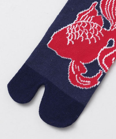 TABI Socks 23-25cm - Red Goldfish Socks by Kaya - Ametsuchi