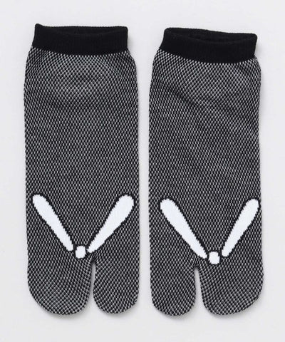 Moss Stitch TABI Socks 23-25cm - Gray HANAO