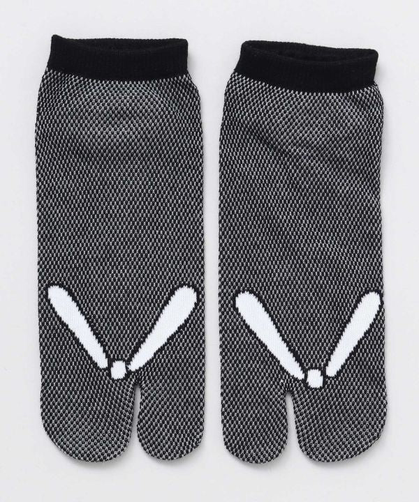 Moss Stitch TABI Socks 23-25cm - Gray HANAO