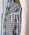 Checkered x Striped Sleeveless Dress
