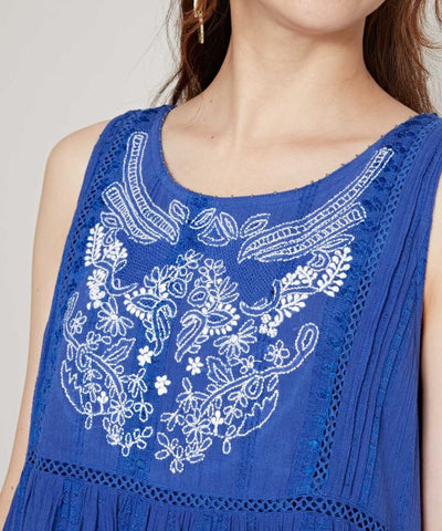 Ramya Embroidery Sleeveless Dress