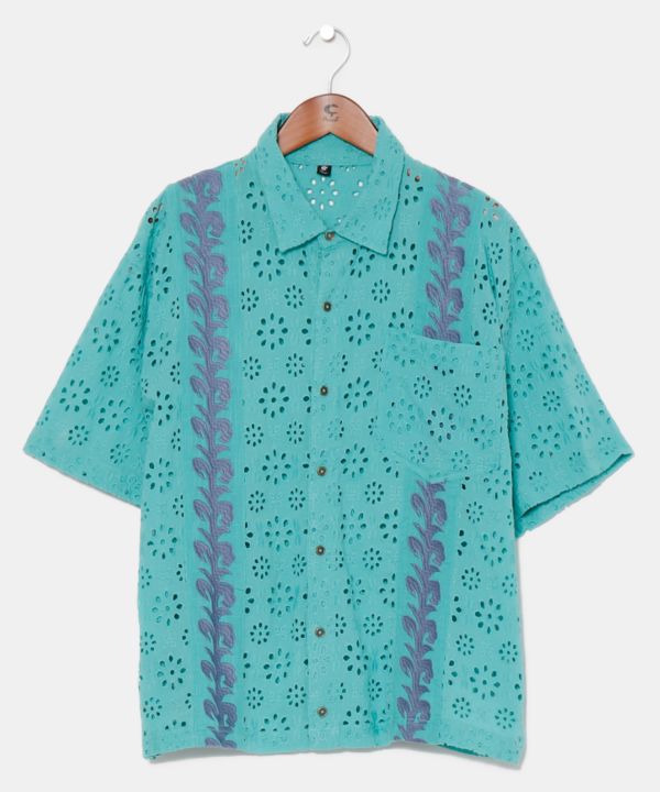 Schiffli Embroidery Men's Shirt