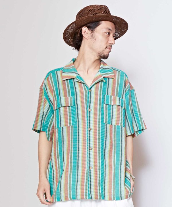 Easy-Breezy Striped Open Collar Shirt