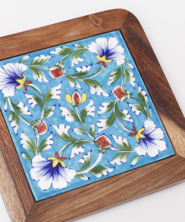 Blue Pottery Trivet Mat