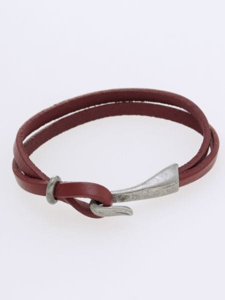 Metal Hook Leather Bracelet Bangles & Bracelets by AMINA - Ametsuchi