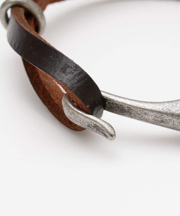 Metal Hook Leather Bracelet Bangles & Bracelets by AMINA - Ametsuchi