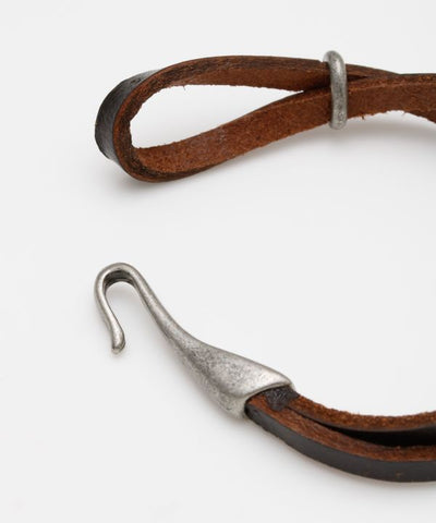 Metal Hook Leather Bracelet Bangles & Bracelets by AMINA - Ametsuchi